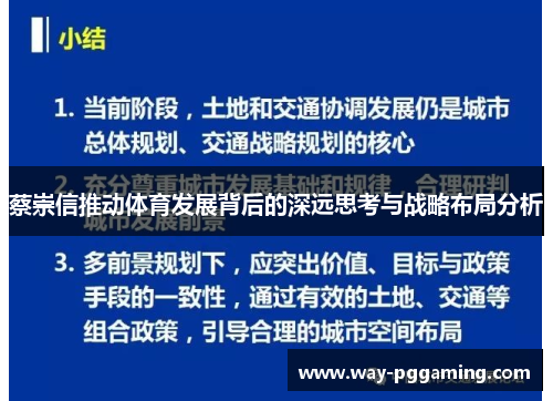 蔡崇信推动体育发展背后的深远思考与战略布局分析